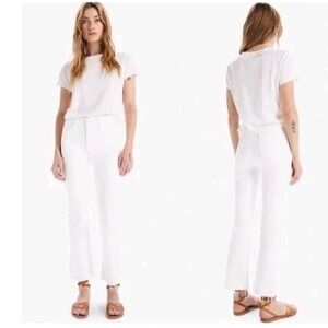 Mother The Hustler‎ Ankle Fray in Fairest of Them All Size 30 White Raw Hem